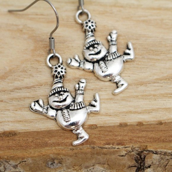 Dancing Snowman Earrings - Picture 1 of 8
